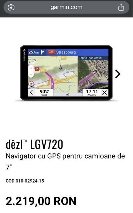 Navigatie Garmin DEZL LGV720 nou sigilata