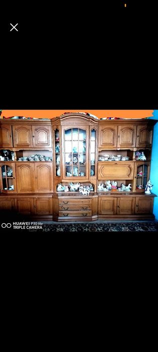 Mobila sufragerie+vitrina, lemn masiv