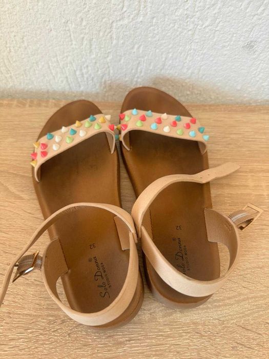 Sandale din piele pentru fetite nr. 32