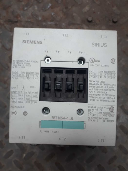 Контактор(пускатель магнитный) Siemens Sirius 3RT1054-1AB36,
