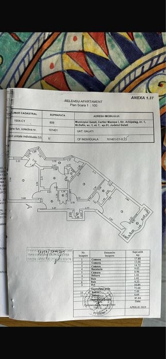 Vind apartament 3 camere bloc Dafin