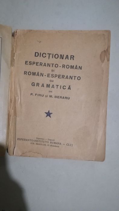 Dictionar Esperanto-roman 1932. Rar.
