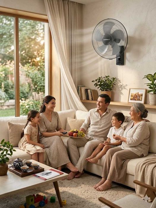 Ventilator EMERALD devor pultli / Настенный вентилятор с пультом