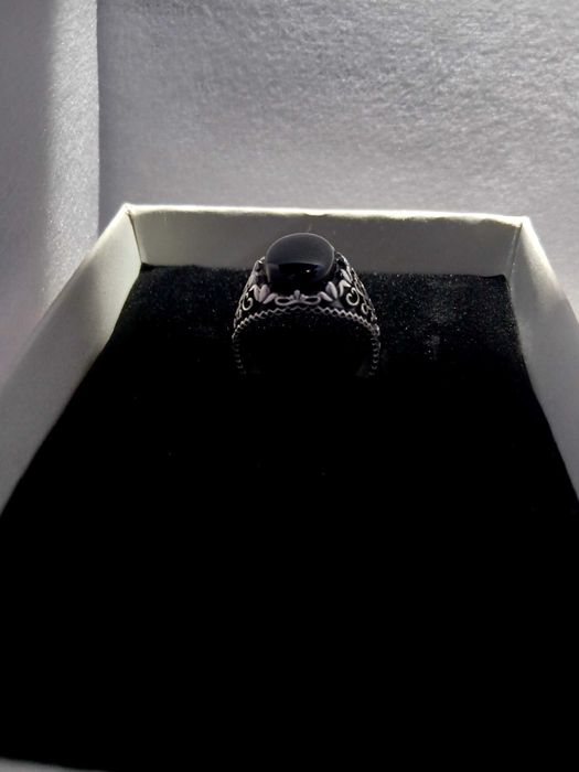 Uzuk Obsidian vulqon toshi 25K uzuk 925k Saudiadan zakaz qilib yasagan