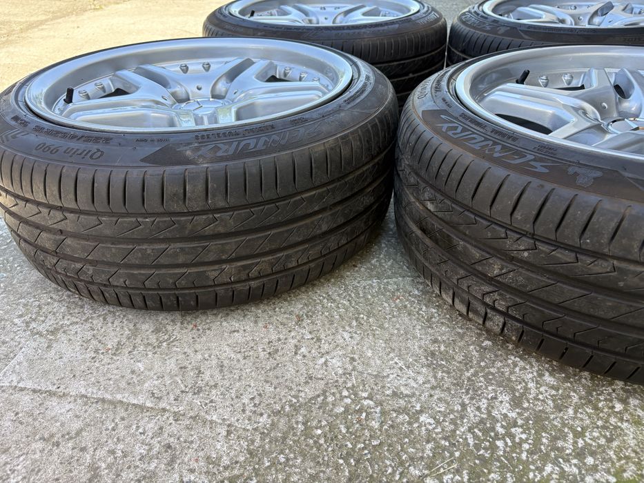 Jante Mercedes AMG 18” ET33 + anvelope vară foarte bune | Echilibrate | Capace noi