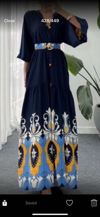 Риза рокля 100% вискоза S 2XL