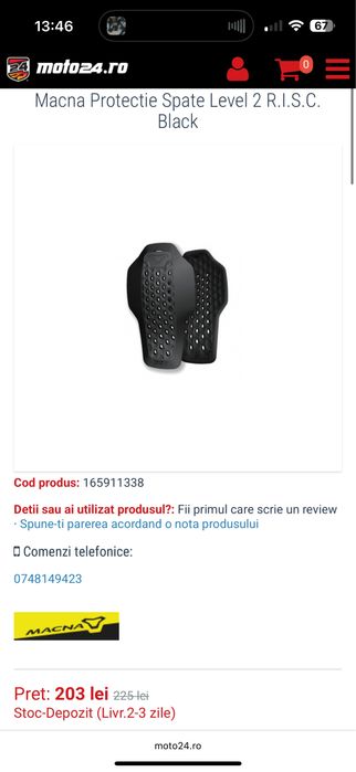Geaca moto vara textil orcano L cu protectie spate