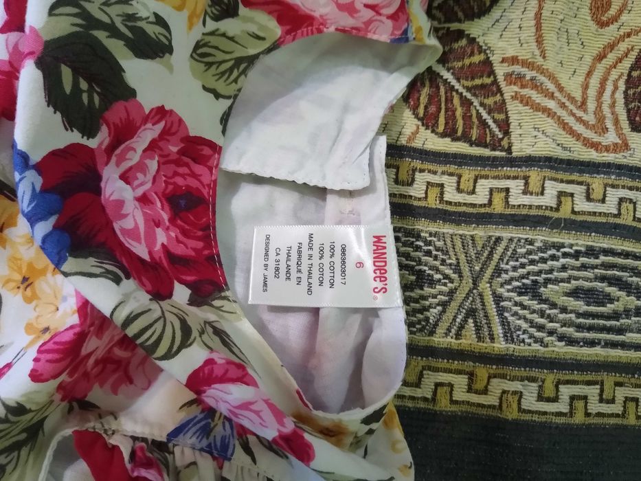 Rochita eleganta, florală, bumbac, 6-7 ani (116-122)