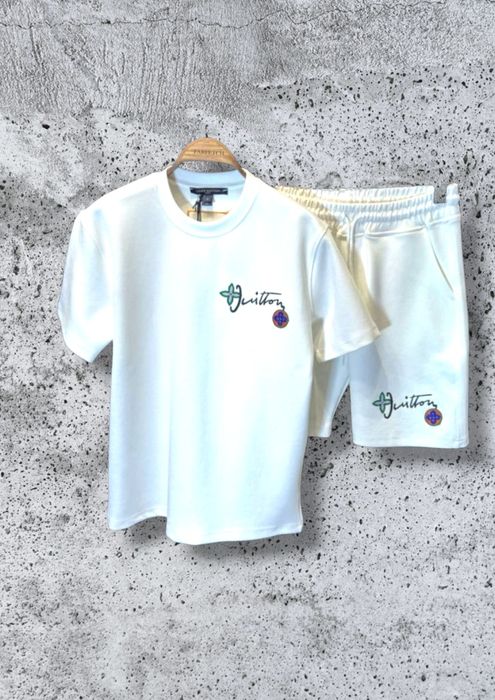 LICHIDARE STOC!! Compleu Vara Pantaloni Scurti / Tricou Louis Vuitton Alb Marimi S-XXL Unisex