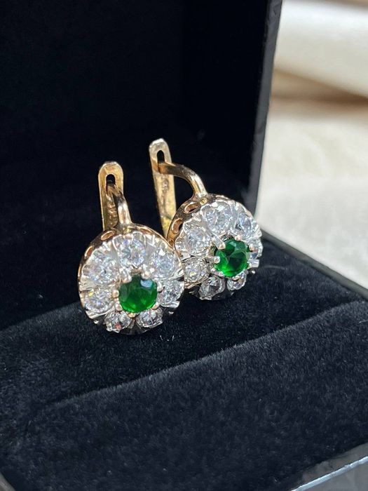 Серьги золотые ЖанТаС ломбард Астана