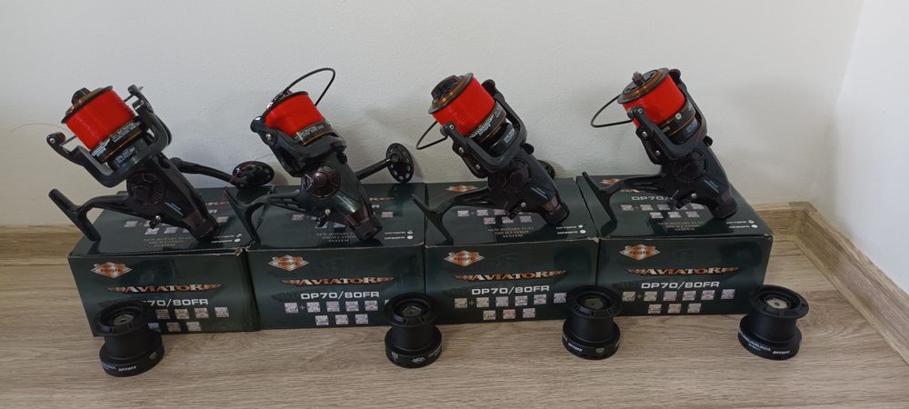 SET 4 Mulinete AVIATOR DP70 10+1 Rulmenti cu BaitRunner