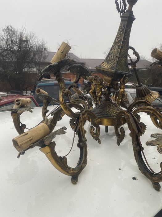 candelabru bronz interbelic