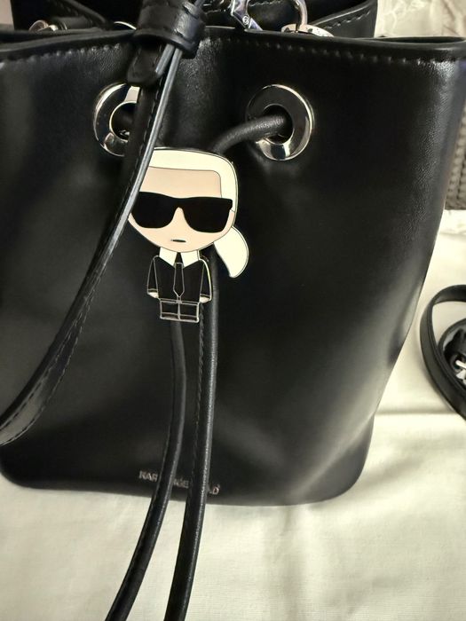 Чанта от естествена кожа Karl Lagerfeld