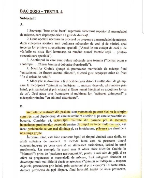 Rezolvarea testelor de antrenament