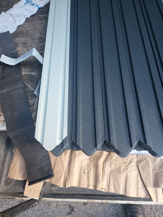 Vand sipcă metalică, gri mat și maro mat