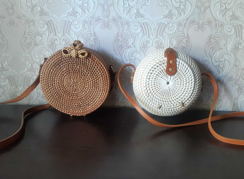 Сумка плетёная кроссбоди через плечо клач