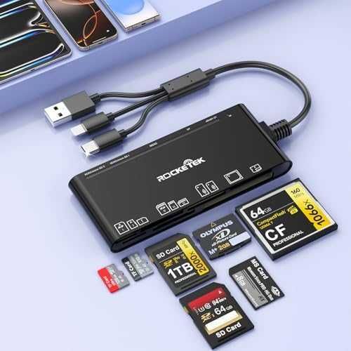 Нов Адаптер четец за карти 7 в 1 SD/TF/CF/MS/xD USB-C Lightning 5Gbps