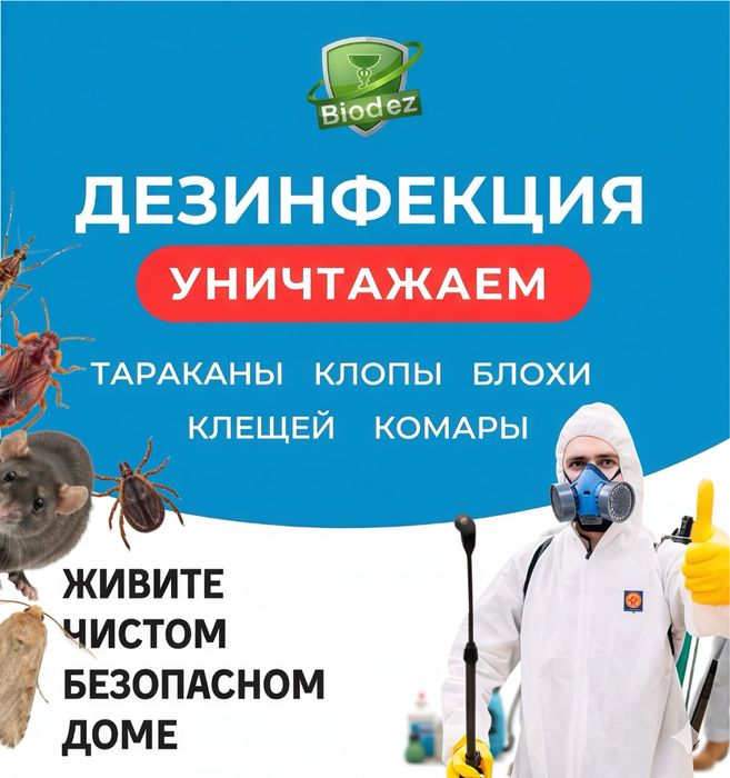Дезинфекция помещей уничтожение от мышей, блох, муравьев, клопов, крыс