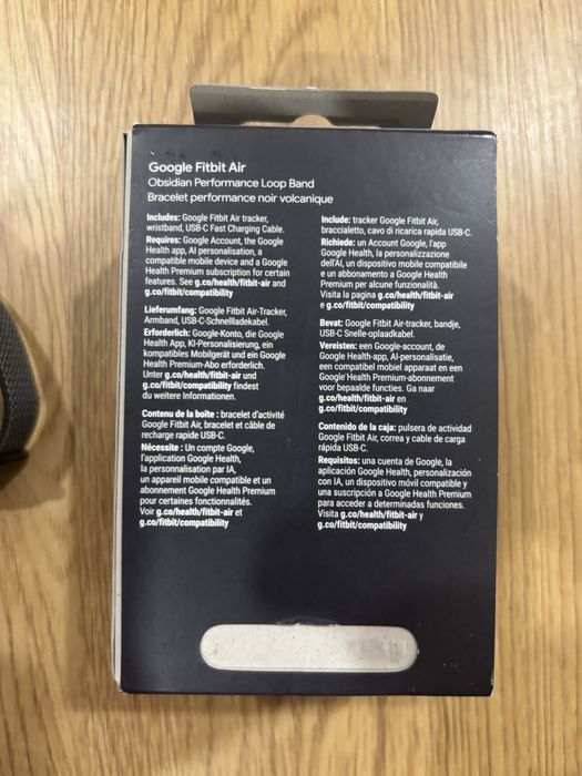 Fitbit air фитнес гривна google obsidian black