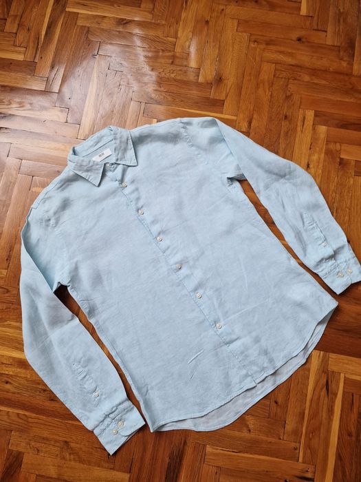 Страхотна мъжка ленена риза UNIQLO , 100% лен , размер S