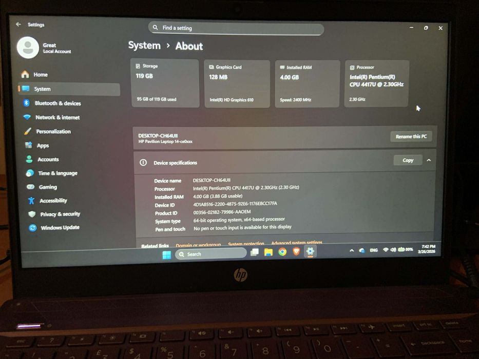 Vand laptop HP pavilion