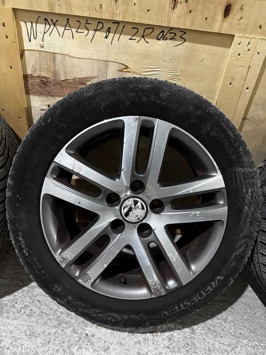 Set jante originale vw 5x112 cu anvelope 205 55 r16 dot bun