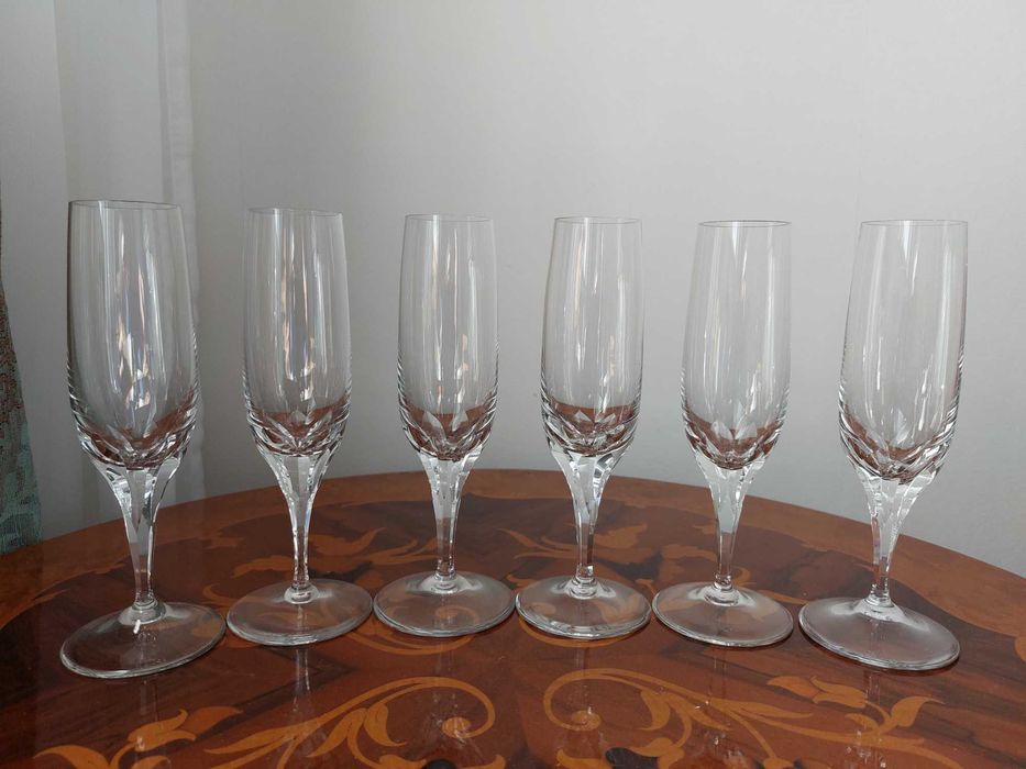 Set 6 pahare cristal sampanie nefolosite