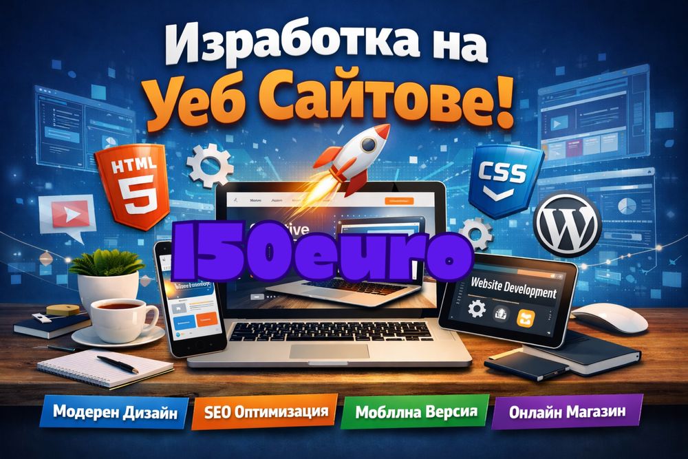 Изработка на уеб сайтове 300лв