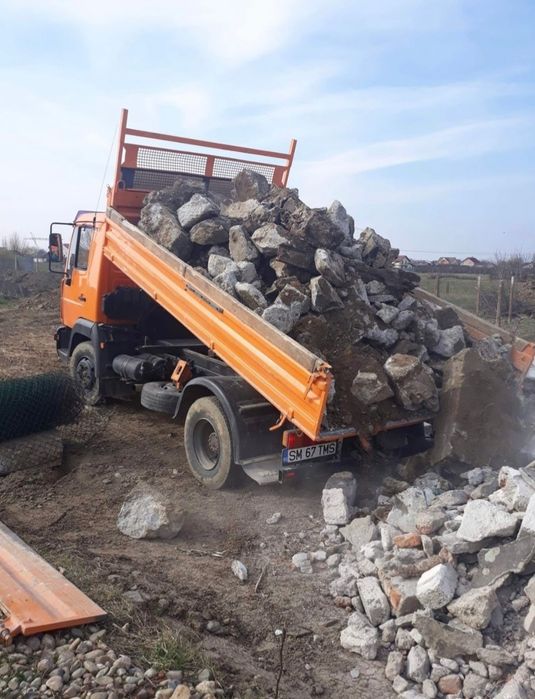 Vand si transport nisip, balastru, margaritar, pietris, zgura, pamant