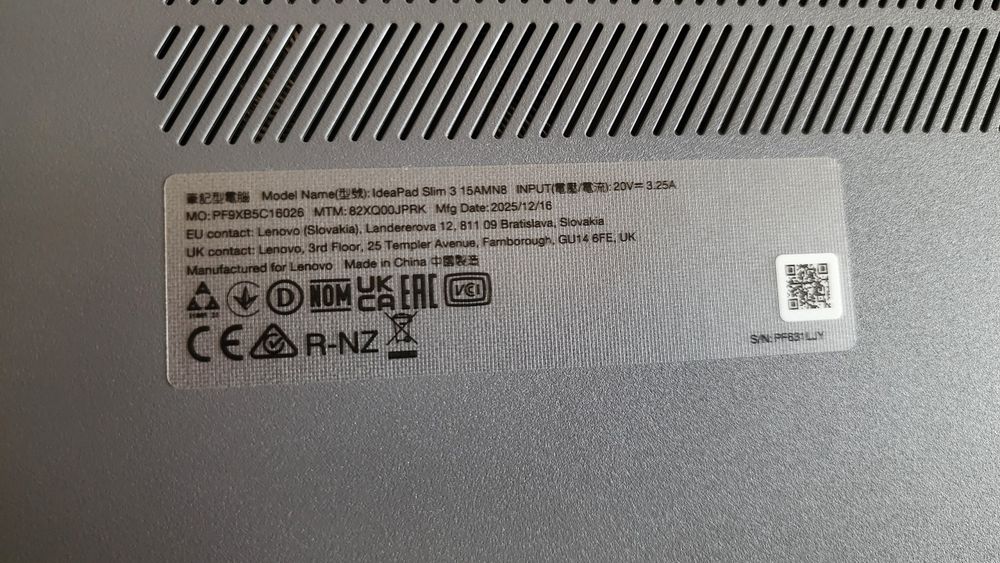 Новый ноутбук IdeaPad Slim 3 15AMN8