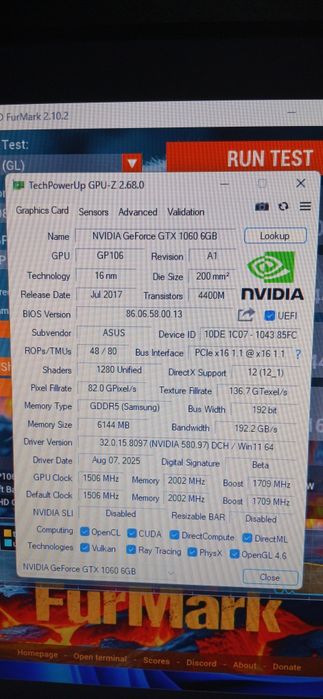 Видеокарта p106-100 (gtx1060 6gb)