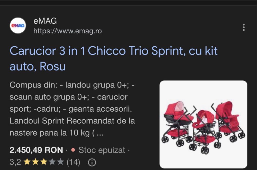 Carut Chicco Trio Sprint 3&1