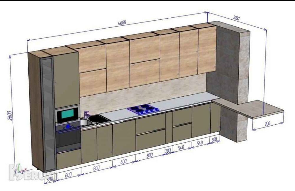 Мебель на заказ в базиса buyurtma mebel bazis dasturida chizma