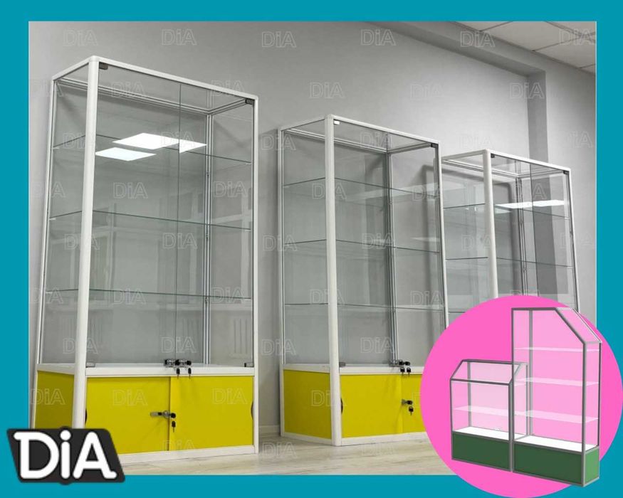 Прилавок витрина из профиля и стекла, торговые витрины для магазина