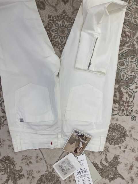 Джинсы белые демисезонные, прямые  , размер 46,  Германия