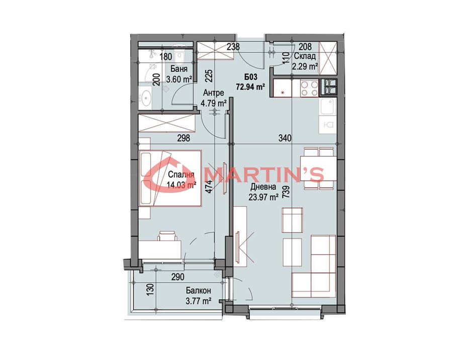 Продава се Двустаен апартамент в София, Сухата река - 73 кв.м за 1799 €/кв.м - Снимка #2