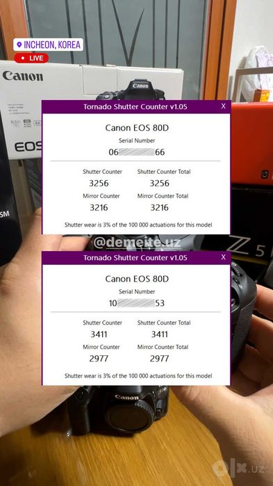 Canon EOS 80D Body 2ta bor: Probeg: 279 + 701 kadr
