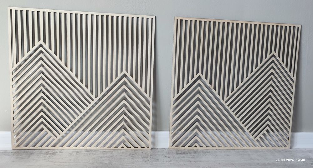 Set 2 Tablouri 3D Lemn - Handmade Wall Decor