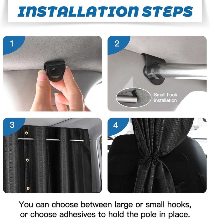 Подвижна ,разделителна, слънцезащитна  завеса за кола и кемпер ZATOOTO