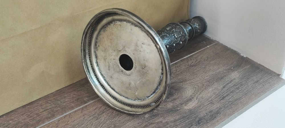 Старинен пoсребрен свещник WMF височина 21,5 см
