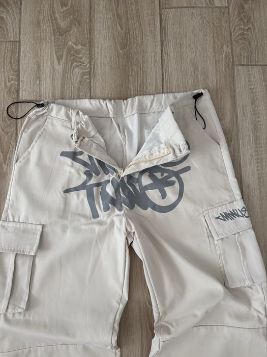 Pantaloni lungi Minus Two alb/bej