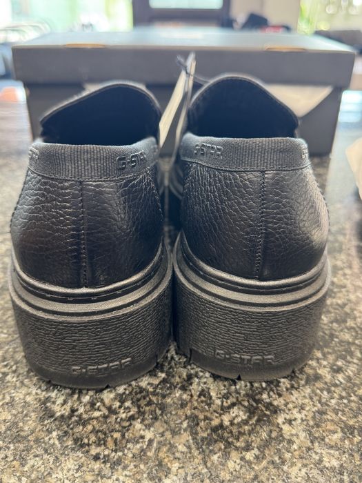 Черни кожени мокасини G star