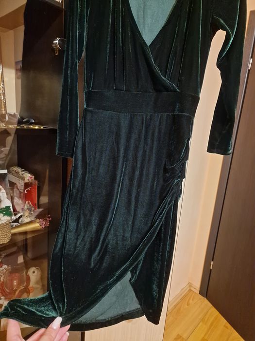 Rochita verde inchis catifea