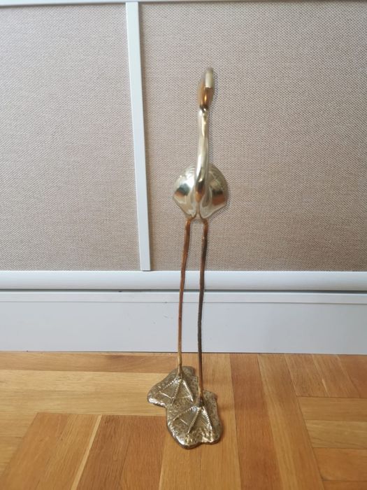 Фигура фламинго бронз скулптура от средата на века на Gilde Handwerk