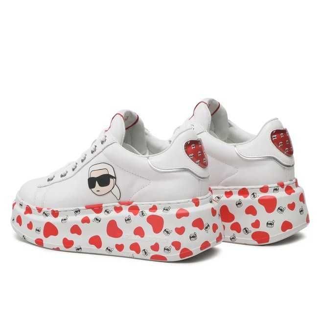 KARL LAGERFELD № 38&39 – Дамски кецове ест кожа "RED HEARTS" нови с к