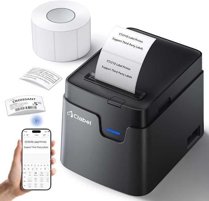 Принтер за етикети НОВ CLABEL 221D Bluetooth Thermal Label Printer
