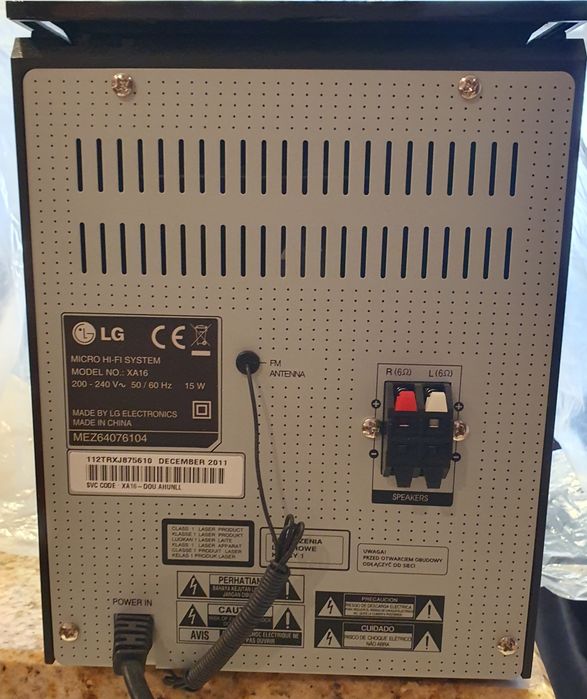 LG MICRO HI-FI  MODEL  ΧΑ16
LG
MODEL NO.: ΧΑ16
200-240 V~50/