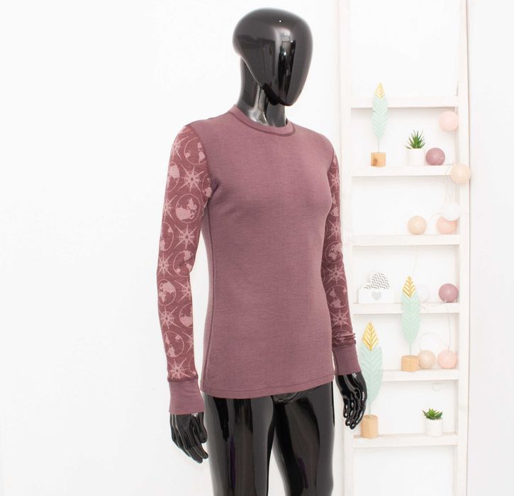 Janus мъжка блуза от мериносна вълна кафява термо бельо дълъг ръкав L