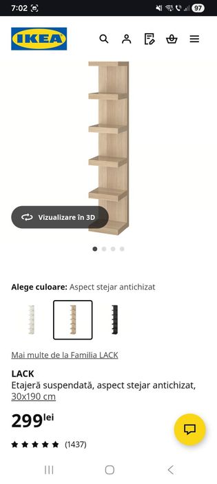 Etajera suspendata Ikea, ca noua, rezistenta si usoara
