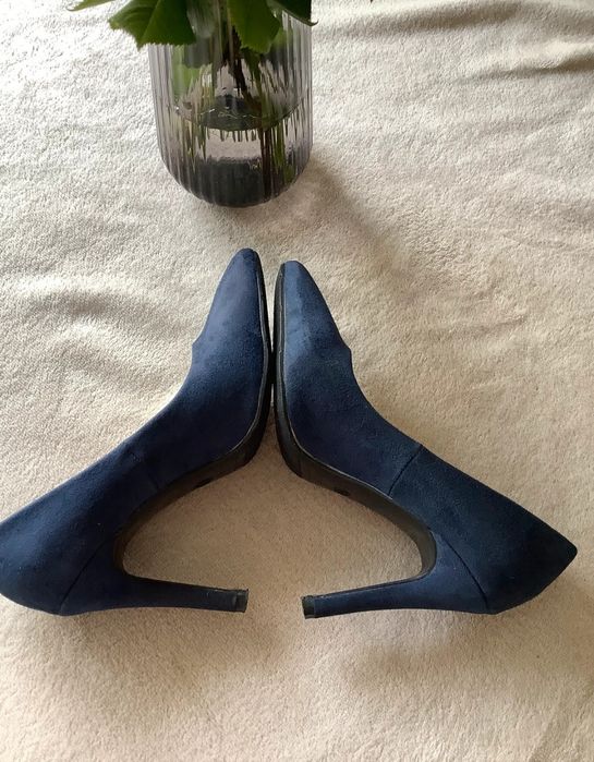 Pantofi blue cu flori